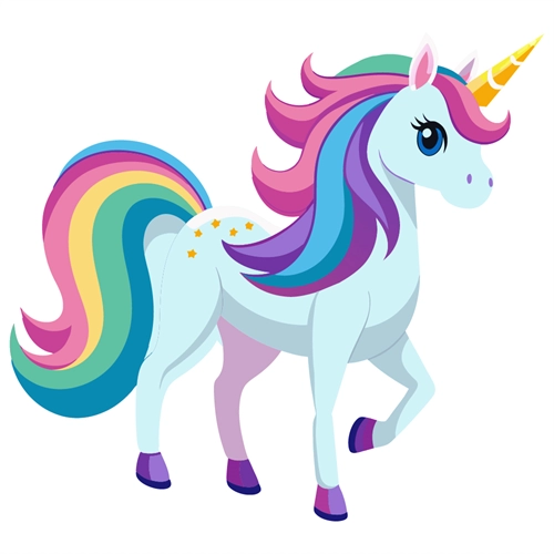 Rainbow Tail Light Blue Unicorn Transparent Sticker